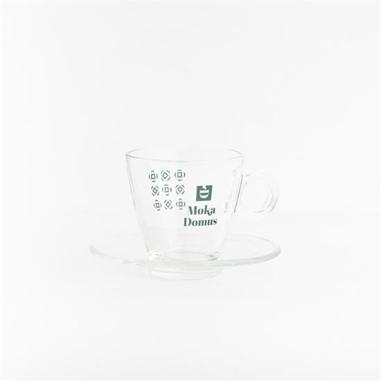 TAZZA CAFFE' VETRO KIKO TEXTURE CON PIATTO 1X6