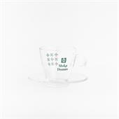 TAZZA CAFFE' VETRO KIKO TEXTURE CON PIATTO 1X6