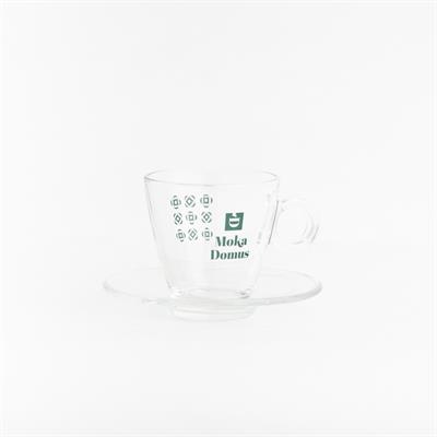 TAZZA CAFFE' VETRO KIKO TEXTURE CON PIATTO 1X6