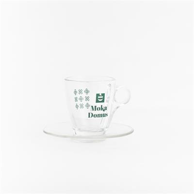 TAZZA CAPPUCCIO VETRO TEXTURE CON PIATTO 1X6